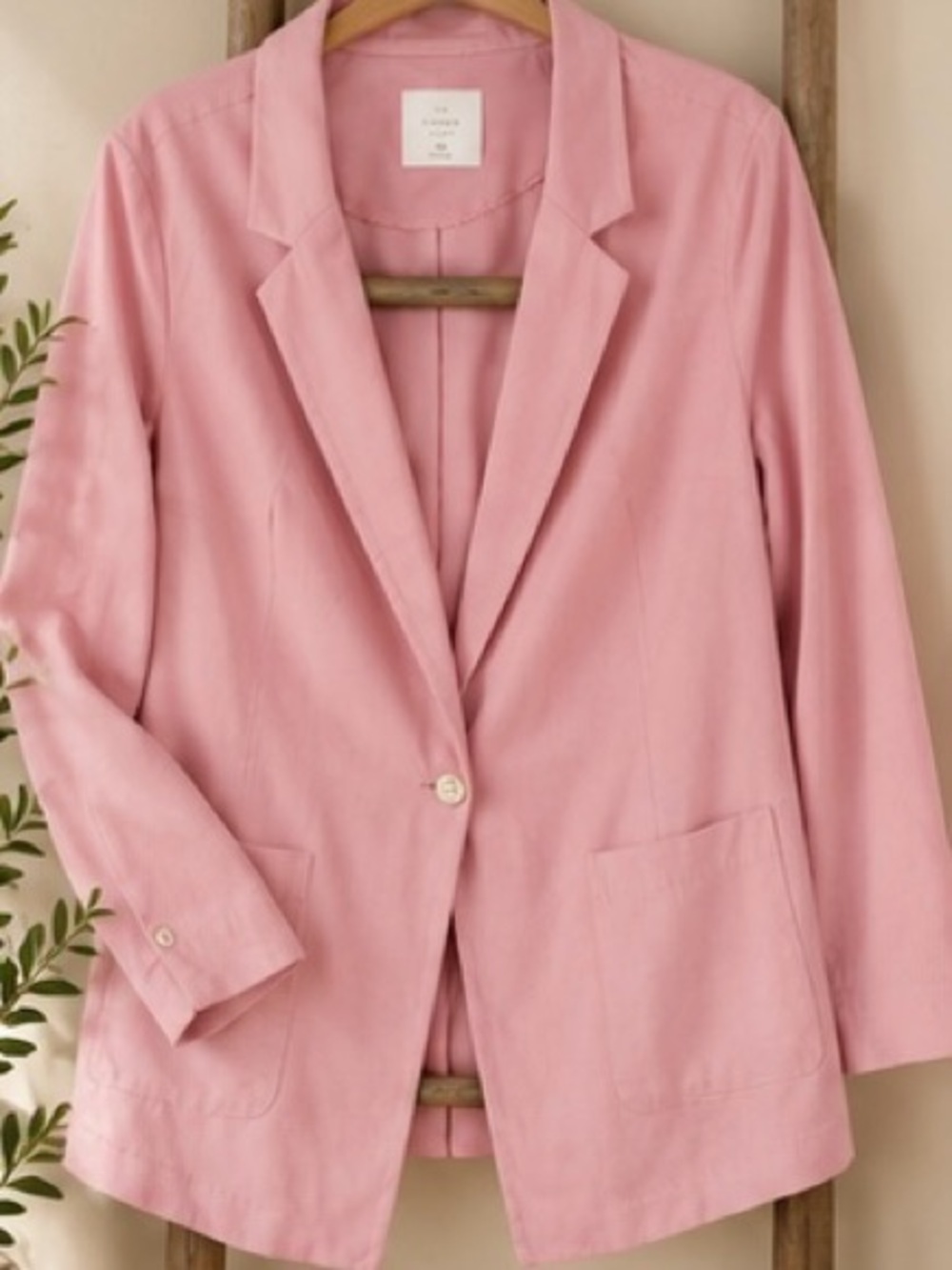 LC Lauren Conrad Peony Pink Single-Button Blazer